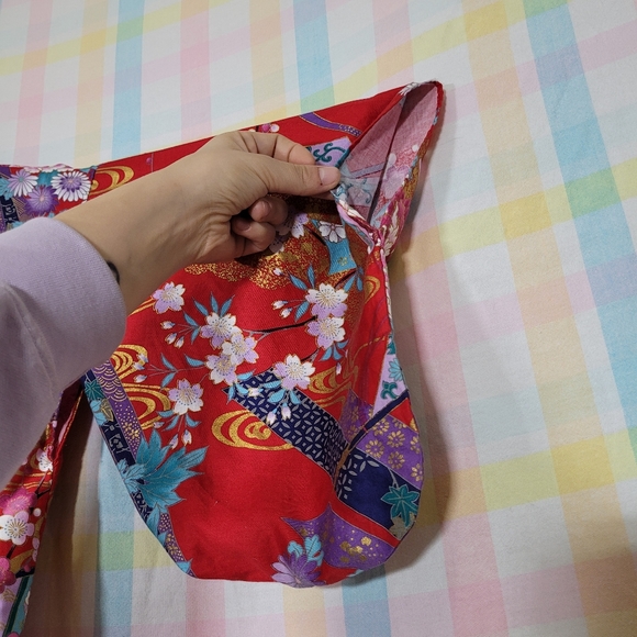 Vintage authentic Japanese Kimono traditional style cotton oriental house coat - Picture 5 of 8